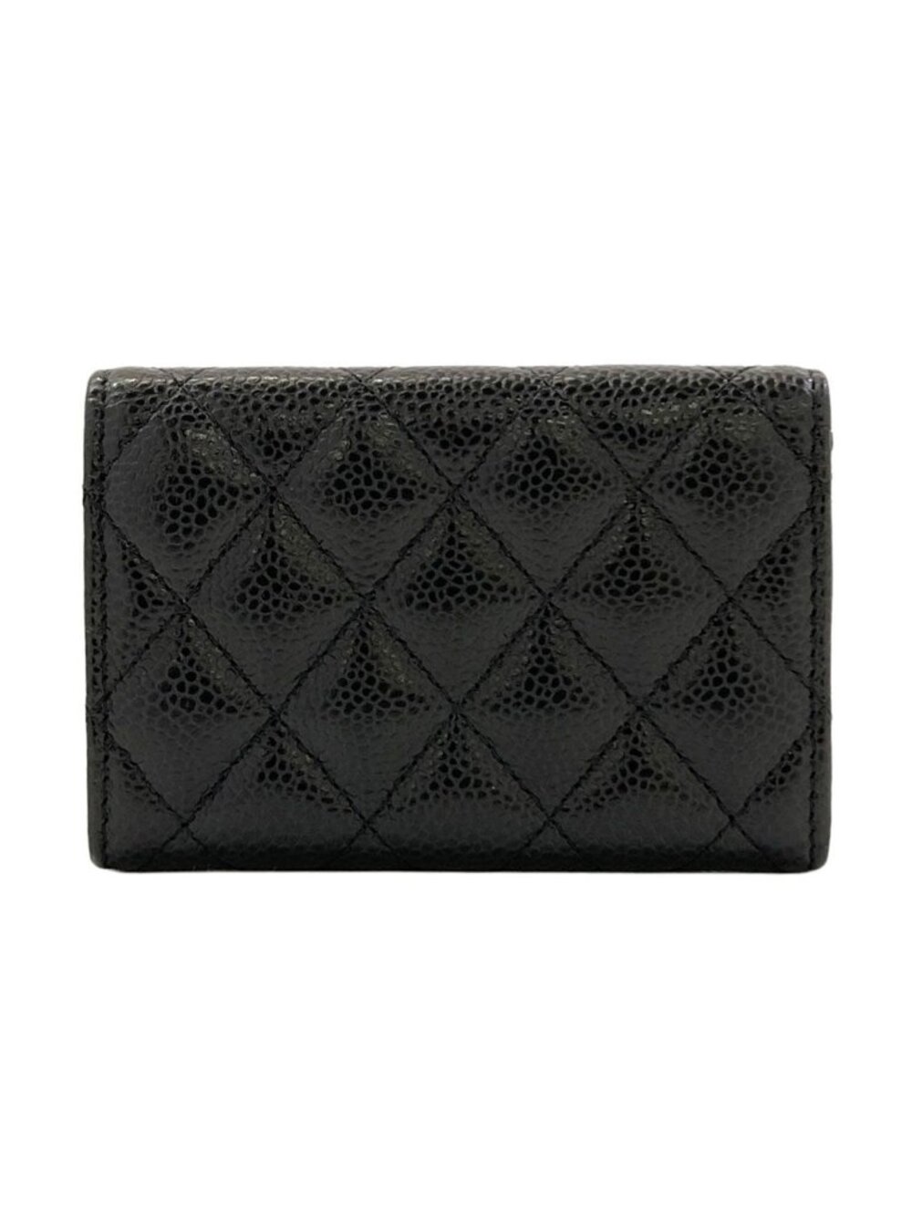 ★SOLD★ Chanel Quilted CC Logo Gold Card Case Gray Calfskin - Picture 2 of 15